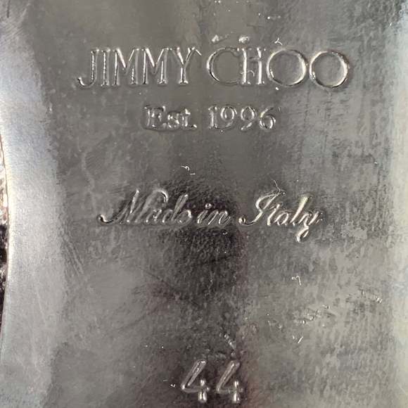 JIMMY CHOO Velvet Glitter Devore Sloan Black Silver Slip On Loafers - Picture 8 of 10